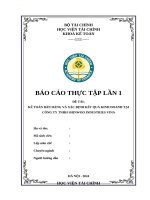 Kế toán bán hàng và xác Định kết quả kinh doanh tại công ty tnhh shinwoo industries vina