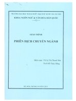 GIÁO TRÌNH PHIÊN DỊCH CHUYÊN NGÀNH