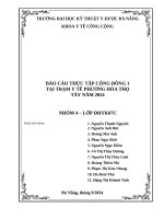 Báo cáo thực tập cộng Đồng 1 tại trạm y tế phường hòa thọ tây năm 2024