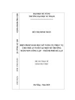 Biện pháp giáo dục kỹ năng tự phục vụ cho trẻ 4 5 tuổi tại một số trường mầm non công lập – thành phố Đà lạt