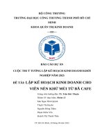 Đề tài lập kế hoạch kinh doanh cho viên nén khử mùi từ bã cafe