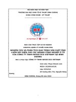 Nghiên cứu và phân tích quá trình sản xuất Ống luồn dây Điện cho các ngành công nghiệp Ô tô của công ty tnhh nissei eco vietnam tại bình dương