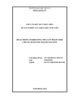 Hoạt Động marketing mix cho sản phẩm thịt chưng mắm tép thanh nguyễn