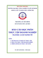 IUH - BCTT LUẬT KINH TẾ - THI HÀNH ÁN DÂN SỰ THÀNH PHỐ HỒ CHÍ MINH – PHÒNG THI HÀNH ÁN DÂN SỰ KHU VỰC 7