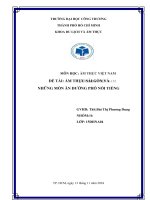 Đề tài Ẩm thực sài gòn vànam những món Ăn Đường phố nổi tiếng