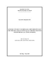 Giáo dục tố chất vận Động qua trò chơi dân gian cho trẻ 4 5 tuổi tại các trường mầm non thành phố Đà lạt, tỉnh lâm Đồng