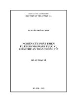 Nghiên cứu phát triển fileless malware phục vụ kiểm thử an toàn thông tin