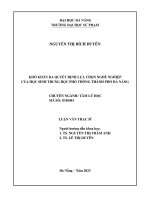 Khó khăn ra quyết Định lựa chọn nghề nghiệp của học sinh trung học phổ thông thành phố Đà nẵng