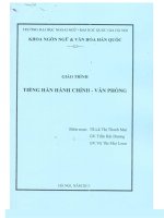 GIÁO TRÌNH TIẾNG HÀN HÀNH CHÍNH - VĂN PHÒNG