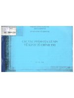 Kt 00056 CÁC TÁC PHẨM CỦA LÊ NIN VỀ KINH TẾ CHÍNH TRỊ