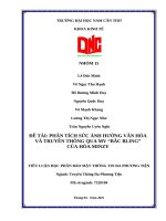 Đề tài phân tích sức Ảnh hưởng văn hóa và truyền thông qua mv bắc bling của hòa minzy