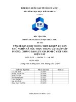 Vấn Đề gia Đình trong thời kì quá Độ lên chủ nghĩa xã hội  thực trạng và giải pháp phòng, chống bạo lực gia Đình Ở việt nam hiện nay