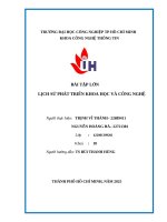 IUH - BÀI TẬP LỚN -  LỊCH SỬ PHÁT TRIỂN KHOA HỌC VÀ CÔNG NGHỆ