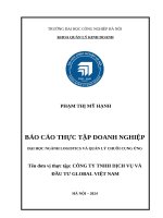 Báo cáo thực tập doanh nghiệp Đơn vị thực tập công ty tnhh dịch vụ và Đầu tư global việt nam