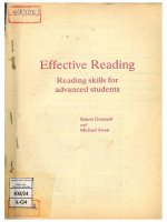Effective Reading Reading skills for advanced students Đọc hiệu quả Kỹ năng đọc dành cho học sinh nâng cao
