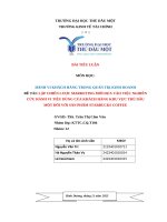 Lập chiến lược marketing mới dựa vào việc nghiên cứu hành vi tiêu dùng của khách hàng khu vực thủ dầu một Đối với sản phẩm starbucks coffee