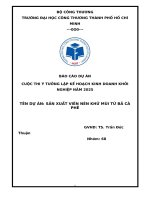 Dự Án sản xuất viên nén khử mùi từ bã cà phê