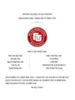 Quan Điểm của triết học mác – lênin về con người và vấn Đề xây dựng nguồn lực con người trong sự nghiệp công nghiệp hóa, hiện Đại hóa Ở nước ta hiện nay