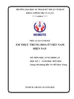 Tiểu luận cuối kỳ Ẩm thực trung hoa Ở việt nam hiện nay