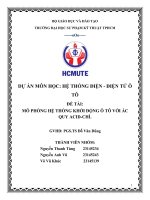 Dự Án môn học hệ thống Điện   Điện tử Ô tô Đề tài mô phỏng hệ thống khởi Động Ô tô với Ắc quy acid chì