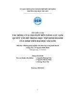Tác Động của chatgpt Đến năng lực giải quyết vấn Đề trong học tập kinh doanh của sinh viên Đại học sài gòn