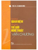 NHỮNG QUAN NIỆM NHỮNG THẾ GIỚI NGHỆ THUẬT VĂN CHƯƠNG