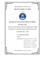 Kế hoạch chương trình bảo vệ môi trường của chi Đoàn khoa kinh tế quản trị năm học 2024 – 2025