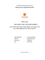 Chủ Đề bài thu hoạch thực tập nghề nghiệp 2 tại trung tâm “việc làm và khởi nghiệp sinh viên – Đại học Đại nam