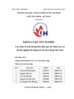 Các nhân tố Ảnh hưởng Đến hiệu quả tài chính của các doanh nghiệp bất Động sản tại thị trường việt nam