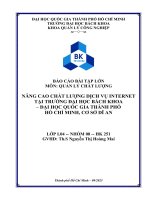 Nâng cao chất lượng dịch vụ internet tại trường Đại học bách khoa – Đại học quốc gia thành phố hồ chí minh, cơ sở dĩ an