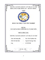 Báo cáo thực tập tốt nghiệp Đề tài  xây dựng phần mềm quản lý sinh viên Đơn vị thực tập  trường cao Đẳng kinh tế   kỹ thuật cần thơ