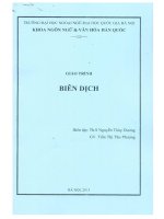 GIÁO TRÌNH PHIÊN DỊCH TIẾNG HÀN QUỐC RA TIẾNG VIỆT