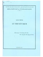 Giáo trình lý thuyết dịch