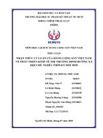 Nhận thức lý luận của Đảng cộng sản việt nam về phát triển kinh tế thị trường Định hướng xã hội chủ nghĩa thời kỳ Đổi mới