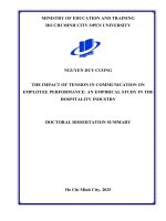 tóm tắt tiếng anh ẢNH HƯỞNG CỦA SỰ CĂNG THẲNG TRONG GIAO TIẾP VÀ KẾT QUẢ CÔNG VIỆC CỦA NHÂN VIÊN NGHIÊN CỨU THỰC NGHIỆM TRONG LĨNH VỰC KHÁCH SẠN