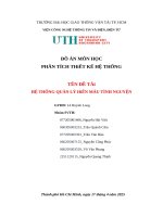 Đồ Án môn học phân tích thiết kế hệ thống tên Đề tài hệ thống quản lý hiến máu tình nguyện