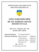 Công nghệ phần mềm Đề tài website chuyên doanh váy lụa