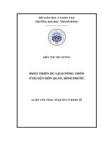 Phát triển du lịch nông thôn Ở huyện hớn quản, bình phước