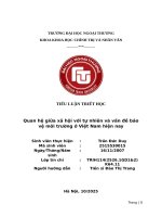 Tiểu luận triết học quan hệ giữa xã hội với tự nhiên và vấn Đề bảo vệ môi trường Ở việt nam hiện nay