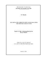 Tóm tắt xây dựng tiến trình tổ chức giảng dạy stem cho trẻ mẫu giáo 5 6 tuổi