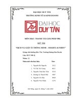 Đê  tài dịch vụ giặt Ủi thông minh  smartlaundry