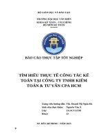 Báo cáo thực tập tốt nghiệp tìm hiểu thực tế công tác kế toán tại công ty tnhh kiểm toán & tư vấn cpa hcm