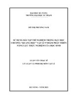 Sử dụng bài tập thí nghiệm trong dạy học chương quang học vật lí 9 nhằm phát triển năng lực thực nghiệm của học sinh