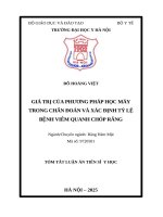 Tóm tắt giá trị của phương pháp học máy trong chẩn Đoán và xác Định tỷ lệ bệnh viêm quanh chóp răng