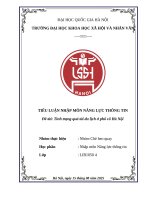 Tiểu luận nhập môn năng lực thông tin Đề tài tình trạng quá tải du lịch Ở phố cổ hà nội