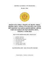 Khảo sát thực trạng sử dụng thực phẩm chức năng của người cao tuổi Đến khám tại khoa khám bệnh , bệnh viện Đa khoa huyện hoằng hóa , tháng 5 năm 2025