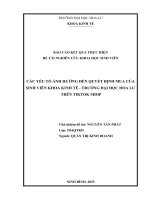 Các yếu tố Ảnh hưởng Đến quyết Định mua của sinh viên khoa kinh tế, trường Đại học hoa lư trên tiktok shop
