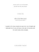 NGHIÊN CỨU CÔNG NGHỆ OXY HÓA XÚC TÁC Ở NHIỆT ĐỘ THẤP ĐỂ XỬ LÝ VOCs SỬ DỤNG VẬT LIỆU CÓ NGUỒN GỐC TỪ CHẤT THẢI CÔNG NGHIỆP