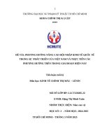 Phương hướng nâng cao hội nhập kinh tế quốc tế trong sự phát triển của việt nam và thực tiễn các phương hướng trên trong giai Đoạn hiện nay