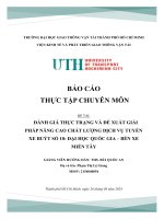 Đánh giá thực trạng và Đề xuất giải pháp nâng cao chất lượng dịch vụ tuyến xe buýt số 10 Đại học quốc gia – bến xe miền tây